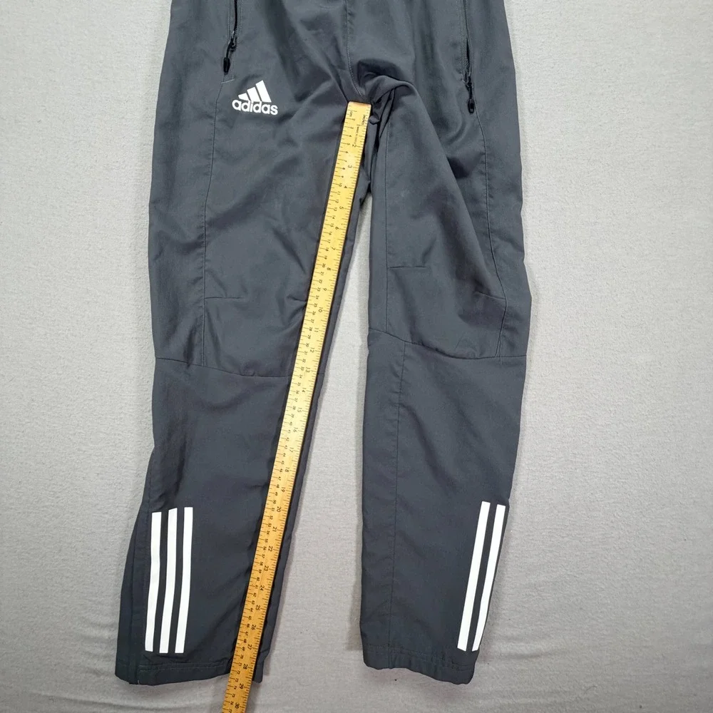 Adidas Track Pants Kids Size‎ L Good Gray Mesh Lined Zipper Pockets 3-Stripe